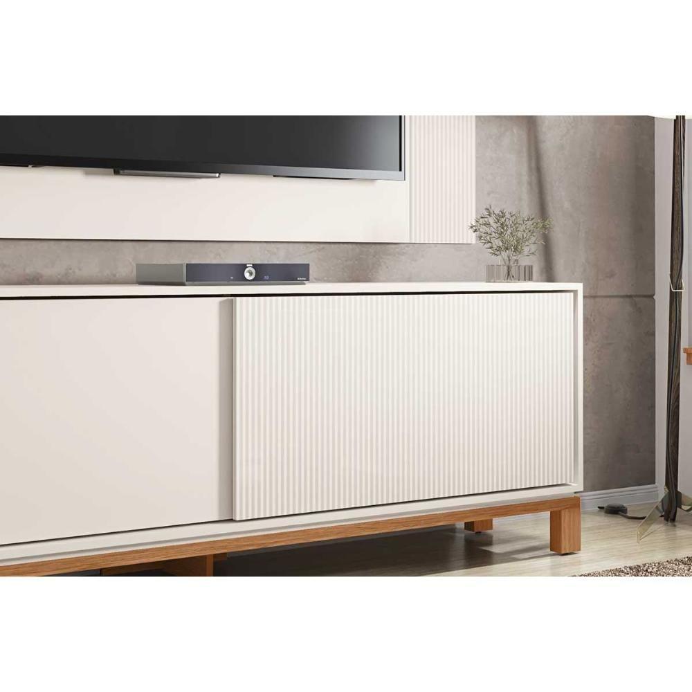 Rack Bancada P/ Tv Até 65 Pol Mondrian 1.8 C/ 2 Portas E Pés Cavalete 180cm Sued Mr/freijo - Caemmun - 7