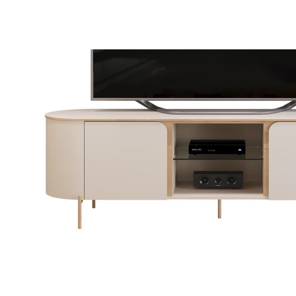 Rack Bancada P/ Tv Até 65 Pol Adele C/ 2 Portas 180x57cm Off White/off White - Dj Móveis - 3