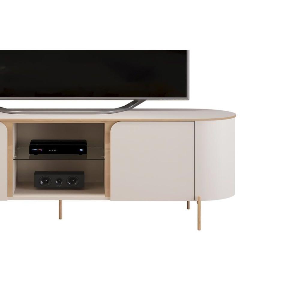 Rack Bancada P/ Tv Até 65 Pol Adele C/ 2 Portas 180x57cm Off White/off White - Dj Móveis - 4