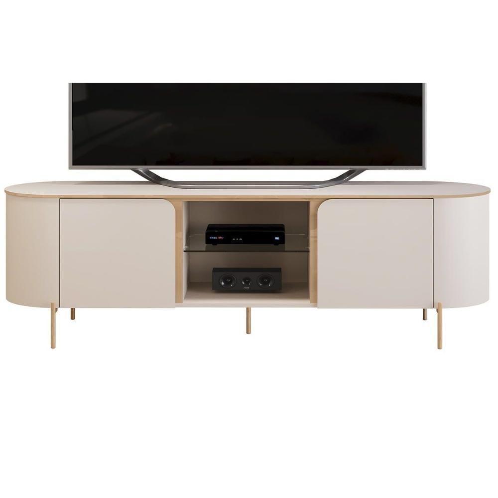 Rack Bancada P/ Tv Até 65 Pol Adele C/ 2 Portas 180x57cm Off White/off White - Dj Móveis - 5