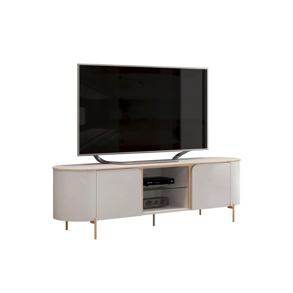Rack Bancada P/ Tv Até 65 Pol Adele C/ 2 Portas 180x57cm Off White/off White - Dj Móveis - 6