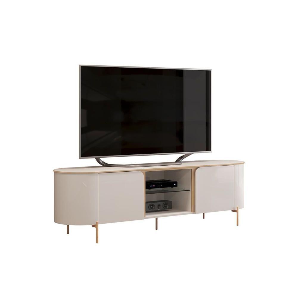 Rack Bancada P/ Tv Até 65 Pol Adele C/ 2 Portas 180x57cm Off White/off White - Dj Móveis - 7