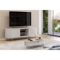 Rack Bancada P/ Tv Até 65 Pol Adele C/ 2 Portas 180x57cm Off White/off White - Dj Móveis - 1