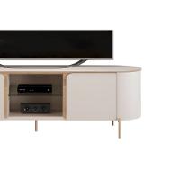 Rack Bancada P/ Tv Até 65 Pol Adele C/ 2 Portas 180x57cm Off White/off White - Dj Móveis