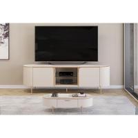 Rack Bancada P/ Tv Até 65 Pol Adele C/ 2 Portas 180x57cm Off White/off White - Dj Móveis - 9