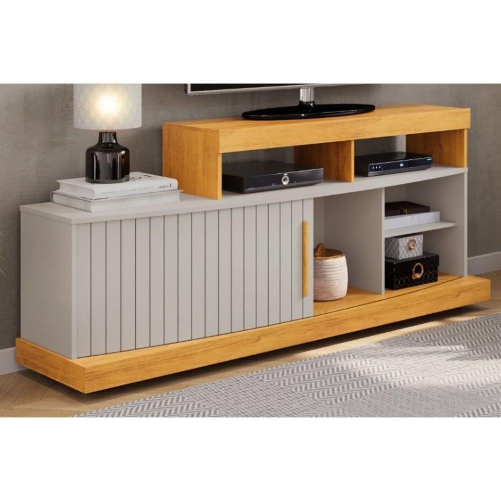 Rack Bancada P/ Tv Até 47 Pol Scala C/ 1 Porta E 5 Nichos 160cm Cedro/bali - Dj Móveis - 1