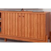 Rack Bancada P/ Tv Até 60 Pol Holanda 1.8 Ripado C/ 2 Porta E 4 Nichos 185cm Off White/cinamomo - Permóbili