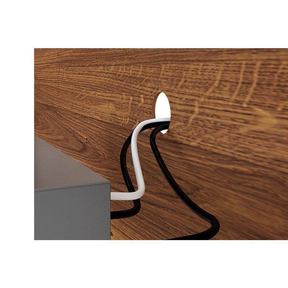 Rack Bancada P/ Tv Até 50 Pol Verano C/ 1 Porta E Rodízios 136cm Off White/freijó - Dj Móveis - 4