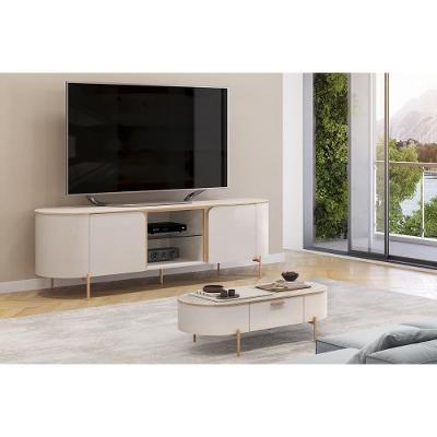 Rack Bancada P/ Tv Até 65 Pol Adele C/ 2 Portas 180x57cm Bali - Dj Móveis