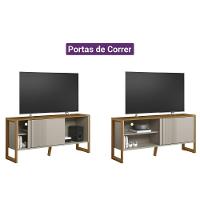 Rack Bancada P/ Tv Até 55 Pol Gold 1 Pta 1 Prat C/ Pés 141x65cm Nature/off White - Linea Brasil