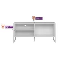 Rack Bancada P/ Tv Até 55 Pol Gold 1 Pta 1 Prat C/ Pés 141x65cm Nature/off White - Linea Brasil - 5