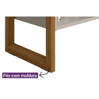 Rack Bancada P/ Tv Até 55 Pol Gold 1 Pta 1 Prat C/ Pés 141x65cm Nature/off White - Linea Brasil - 6