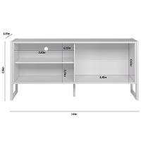 Rack Bancada P/ Tv Até 55 Pol Gold 1 Pta 1 Prat C/ Pés 141x65cm Nature/off White - Linea Brasil - 8