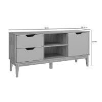 Rack Bancada P/ Tv Até 55 Pol Mb 1096 C/ 2 Gavetas 136cm Mel/off White - Movelbento - 4