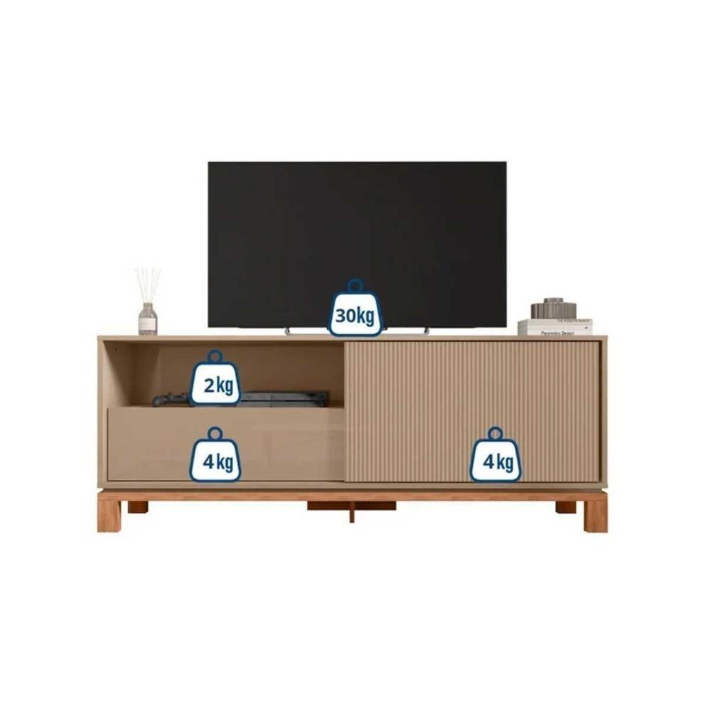 Rack Bancada P/ Tv Até 55 Pol Mondrian 1.5 C/ 1 Porta E 1 Gaveta 150cm Sued Mr/freijo - Caemmun - 3