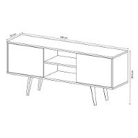 Rack Bancada P/ Tv Até 50 Pol R1464 C/ Nicho E Pés 136cm Amêndoa - Tecno Mobili - 2