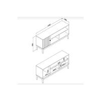 Rack Bancada P/ Tv Até 55 Pol Mb 1056 C/ 1 Porta 136cm Mel - Movelbento - 3