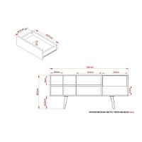 Rack Bancada P/ Tv Até 50 Pol R1462 C/ 1 Gaveta E 7 Nichos 136cm Amêndoa - Tecno Mobili - 5