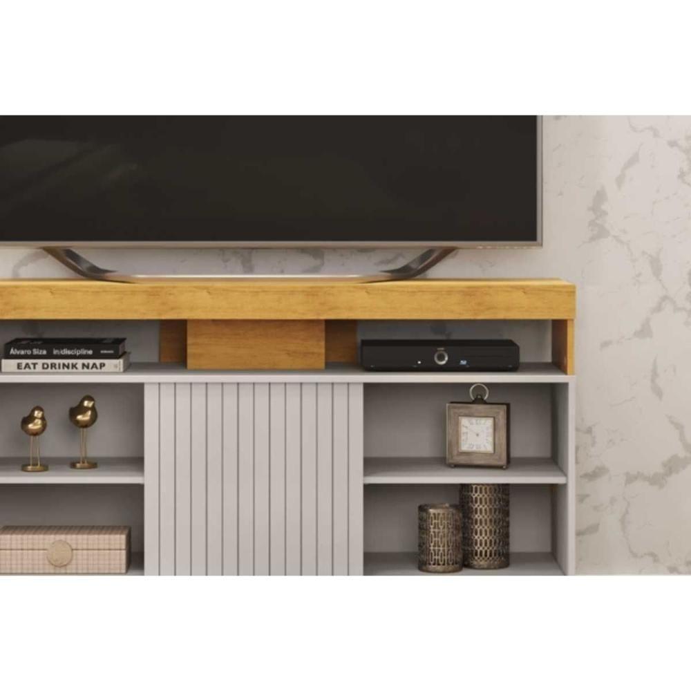 Rack Bancada P/ Tv Até 50 Pol Dili 120x67cm Cedro/bali - Dj Móveis - 5