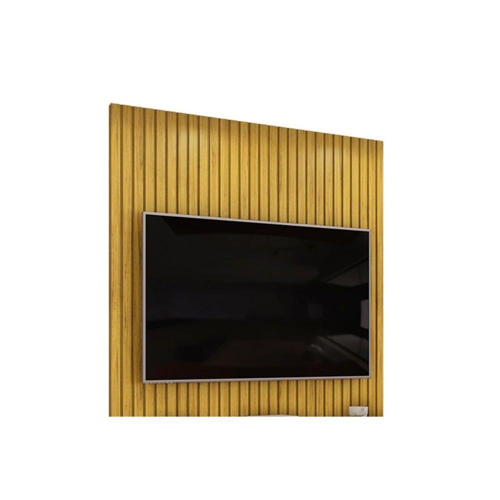 Rack Bancada C/ Painel P/ Tv Trento 183x240cm Freijo/off White - Dj Móveis - 3