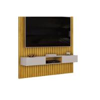 Rack Bancada C/ Painel P/ Tv Trento 183x240cm Freijo/off White - Dj Móveis - 5