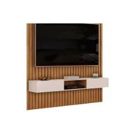 Rack Bancada C/ Painel P/ Tv Trento 183x240cm Freijo/off White - Dj Móveis - 6