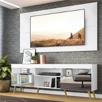 Rack Com Painel Retrô Com Espelho Para Tv Até 65´´ Flórida Fg3138 Branco/natural