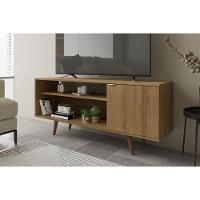 Rack Bancada P/ Tv Até 50 Pol R1486 C/ 1 Porta E 2 Nichos136cm Amêndoa - Tecno Mobili - 1