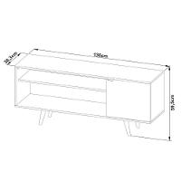 Rack Bancada P/ Tv Até 50 Pol R1486 C/ 1 Porta E 2 Nichos136cm Amêndoa - Tecno Mobili - 2