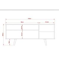 Rack Bancada P/ Tv Até 50 Pol R1486 C/ 1 Porta E 2 Nichos136cm Amêndoa - Tecno Mobili - 3