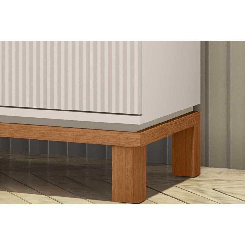 Rack Bancada P/ Tv Até 45 Pol Mondrian 1.36 C/ 1 Porta E 2 Nichos 136cm Off White Mr/freijo - Caemmun - 3