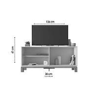 Rack Bancada P/ Tv Até 45 Pol Mondrian 1.36 C/ 1 Porta E 2 Nichos 136cm Off White Mr/freijo - Caemmun - 2