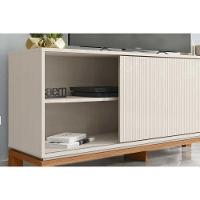 Rack Bancada P/ Tv Até 45 Pol Mondrian 1.36 C/ 1 Porta E 2 Nichos 136cm Off White Mr/freijo - Caemmun - 7
