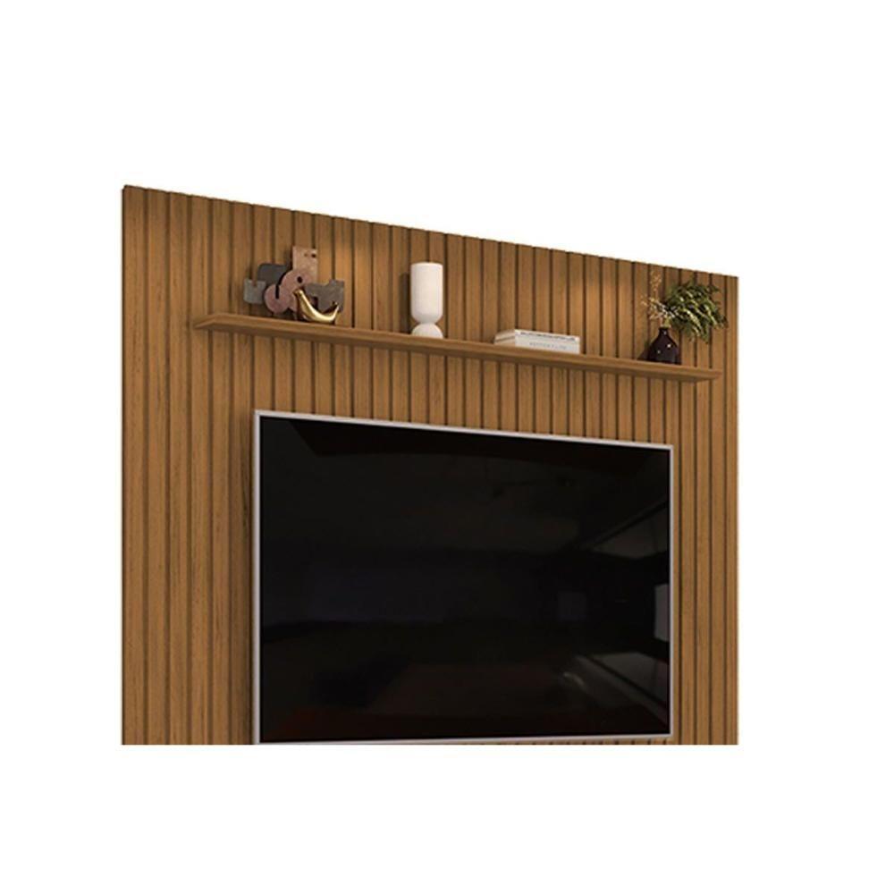 Rack Bancada C/ Painel P/ Tv Trento 230x240cm Freijo/off White - Dj Móveis - 2