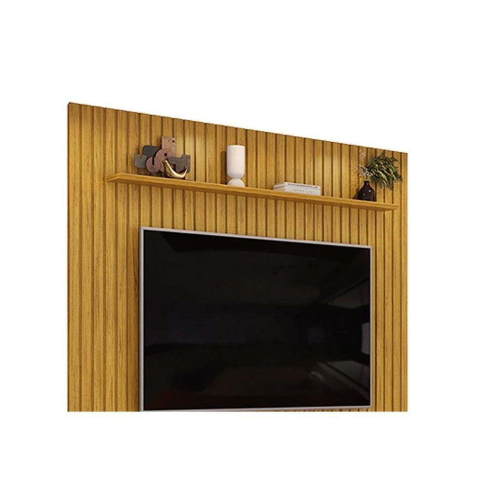 Rack Bancada C/ Painel P/ Tv Trento 230x240cm Freijo/off White - Dj Móveis - 6