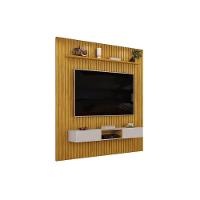 Rack Bancada C/ Painel P/ Tv Trento 230x240cm Freijo/off White - Dj Móveis