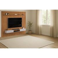 Rack Bancada C/ Painel P/ Tv Trento 275x240cm Freijo/off White - Dj Móveis - 1