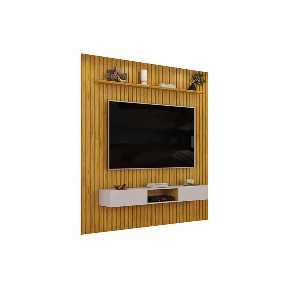 Rack Bancada C/ Painel P/ Tv Trento 230x240cm Cedro/bali - Dj Móveis - 7