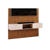 Rack Bancada C/ Painel P/ Tv Trento 143x240cm Cedro/bali - Dj Móveis - 7