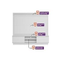 Rack Bancada C/ Painel P/ Tv Até 75 Pol Guararapes 2 Portas E 2 Prateleiras 191x215cm Nature/off White - Linea Brasil - 2