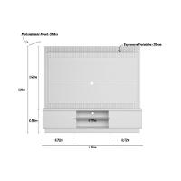 Rack Bancada C/ Painel P/ Tv Até 75 Pol Guararapes 2 Portas E 2 Prateleiras 191x215cm Nature/off White - Linea Brasil - 3