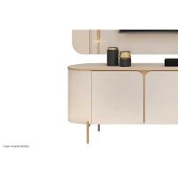 Rack Bancada C/ Painel P/ Tv Até 75 Pol Ariana 3 Portas 241x57cm Off White - Dj Móveis - 6