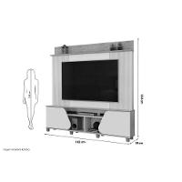 Rack Bancada C/ Painel P/ Tv Até 70 Pol Henry 2 Porta 182x184cm Off White/freijó - Dj Móveis - 2