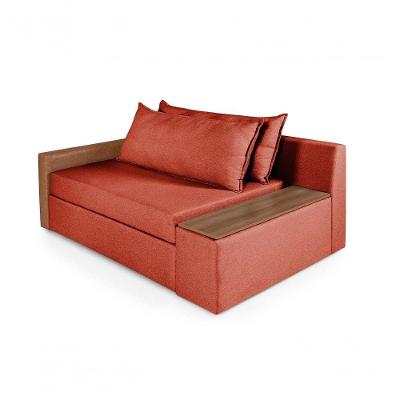 Sofá Cama Retrátil Panamá Chenile Luxo Aveludado Premium Goiaba 207