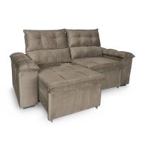 Sofá Retrátil E Reclinável 3 Lugares Verona 1,80m - élpis Móveis Veludo Cappuccino - 2