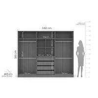 Guarda Roupa 6 Portas E 4 Gavetas Lisboa Branco/azul - Politorno - 2