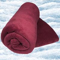 Cobertor Manta Aconchego Solteiro Ultrasoft Dupla Face - Vinho - 100% Poliéster - 1