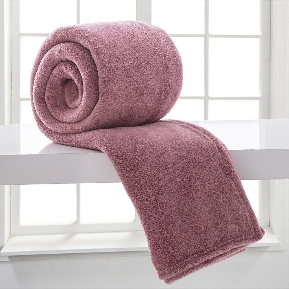 Cobertor Manta Aconchego King Ultrasoft Dupla Face - Rosê - 100% Poliéster - 1