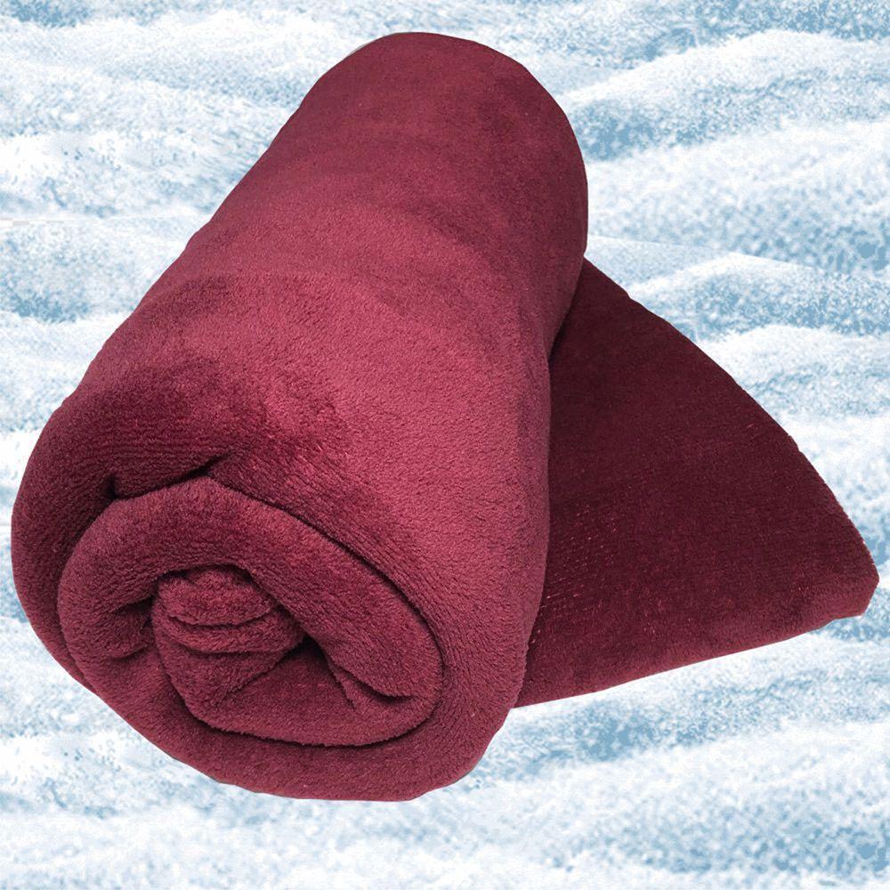 Cobertor Manta Aconchego Queen Ultrasoft Dupla Face - Vinho - 100% Poliéster - 1
