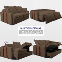 Sofá Sem Caixa Retrátil 1,80m Soft Bonnie Boucle Cama Inbox Marrom - 5